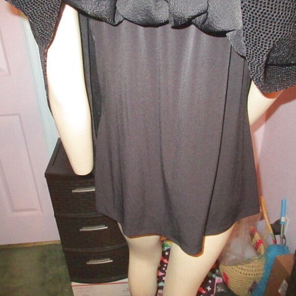 Prelude Sequin Poncho Top Size XXL Asymmetrical Layered Look Witchy Whimsigoth - Picture 13 of 14